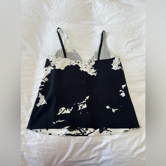 Tibi | SZ 2 | Black White Paint Splatter | Abstract | Sleeveless Tank Camisole - Picture 4 of 9